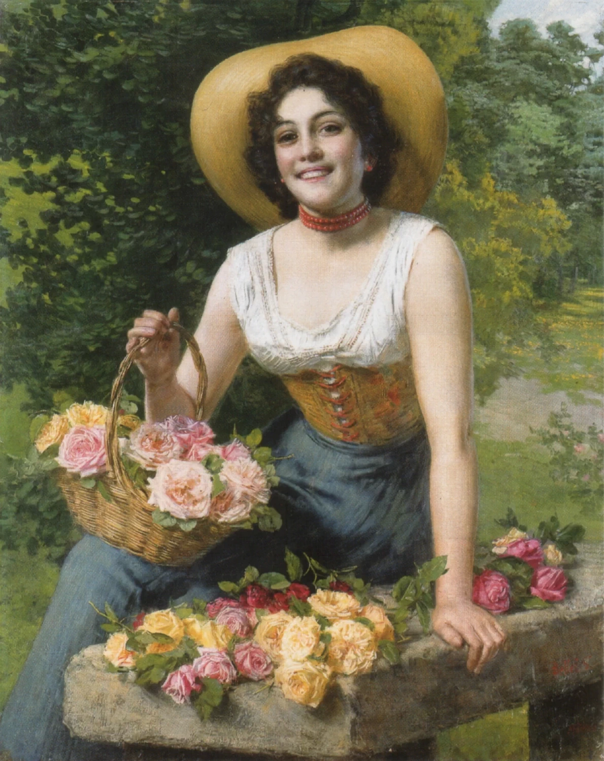 La bella con le rose